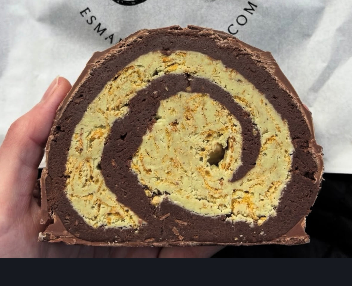 Dubai Chocolate Brownie Roll