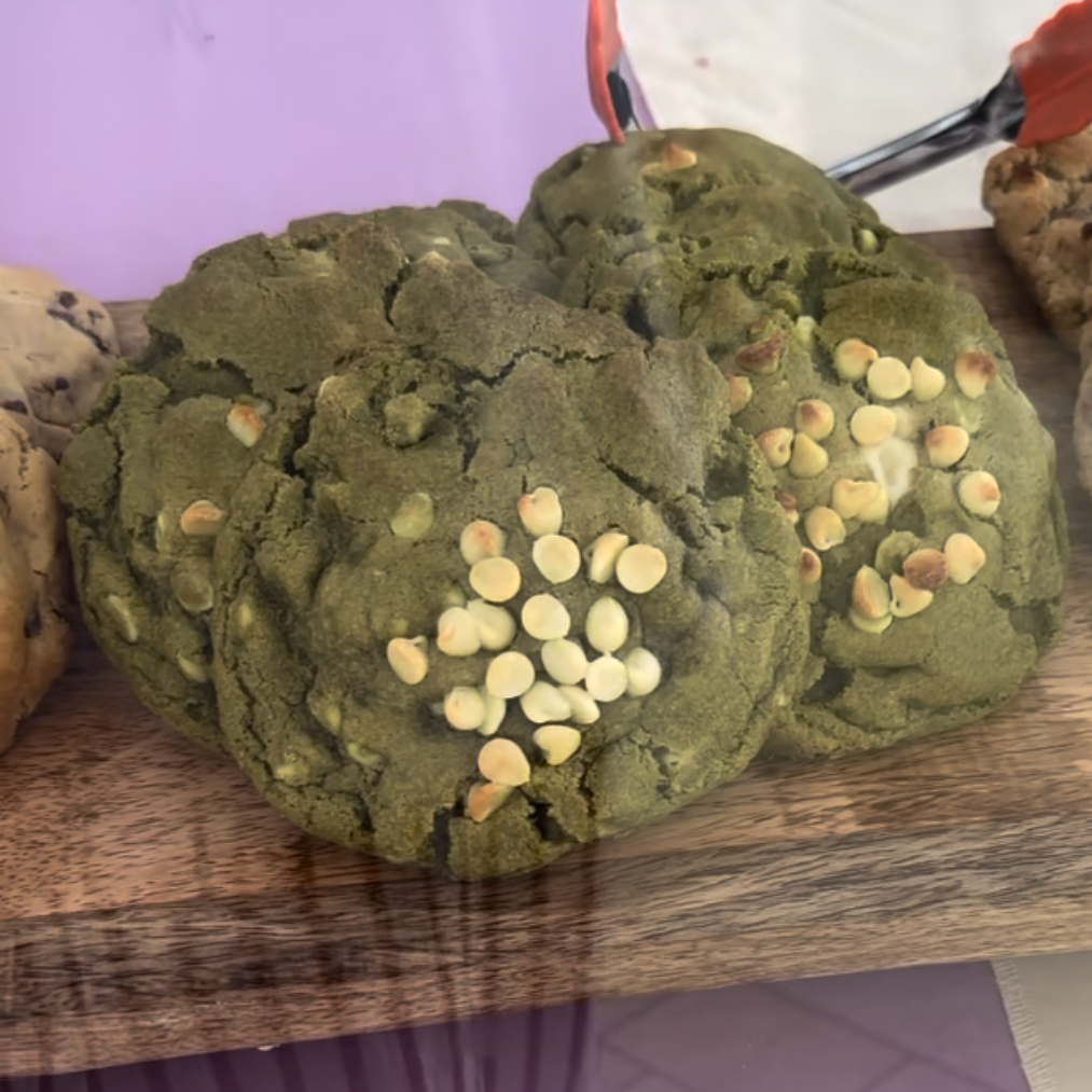 White Chocolate Stuffed Matcha Cookies