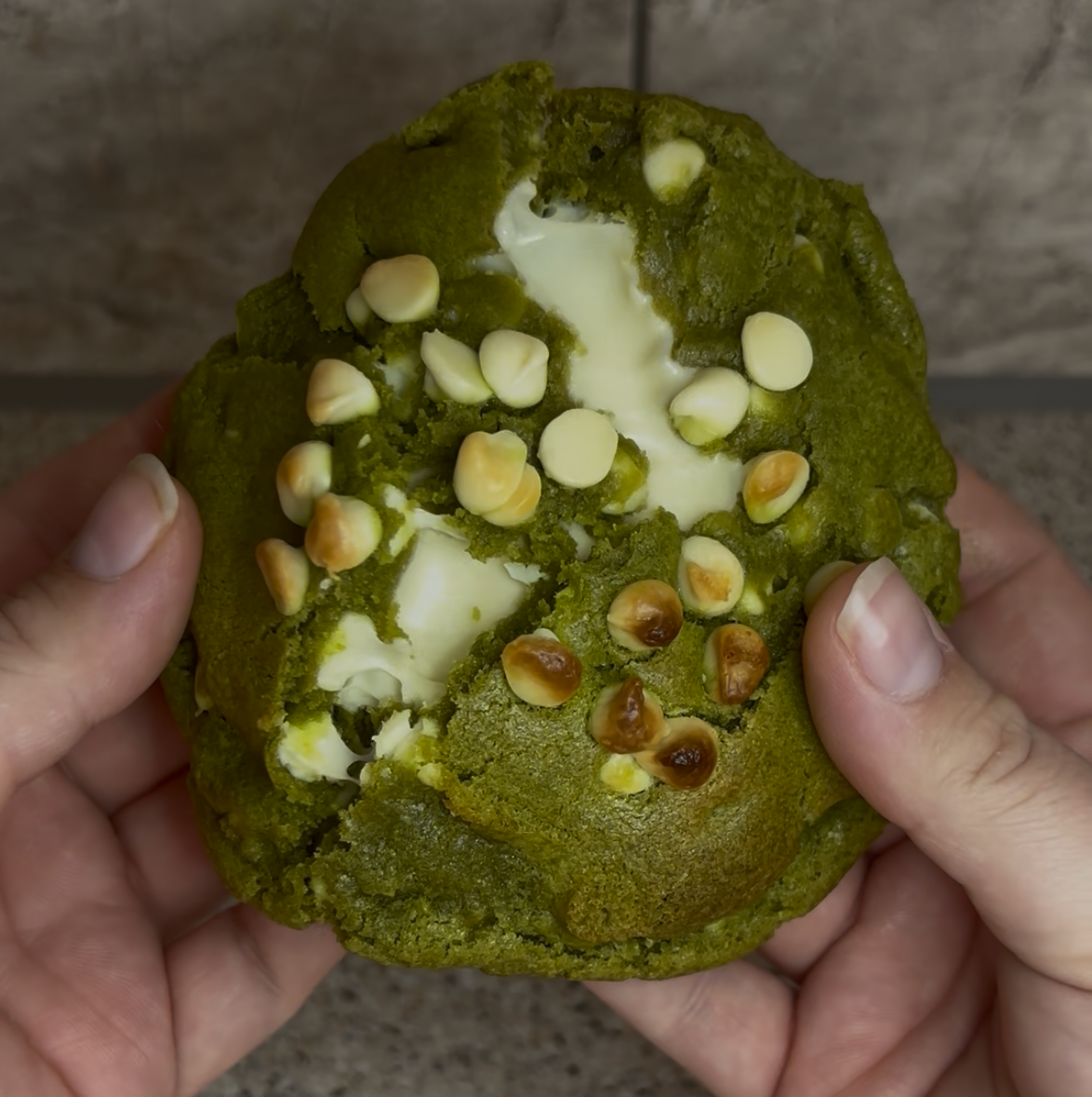 White Chocolate Stuffed Matcha Cookies