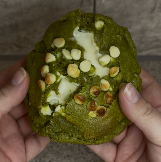 White Chocolate Stuffed Matcha Cookies