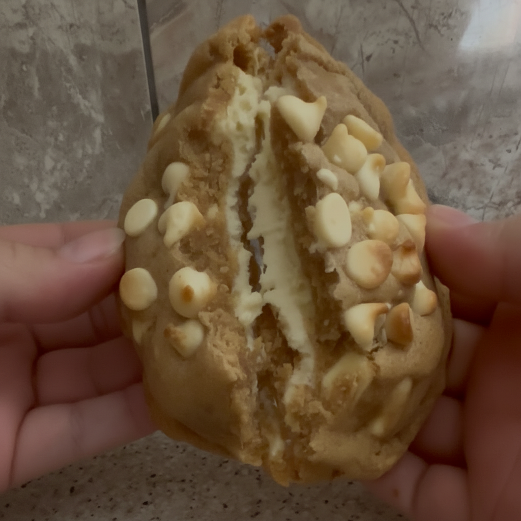 White Chocolate Stuffed Gingerbread Cookie